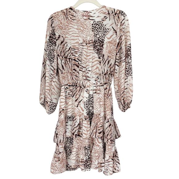 Buddy Love Sadie Tie Front Ruffle Dress Size Small Animal Print - Picture 8 of 8